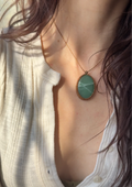 amazonite wrapped cab necklace