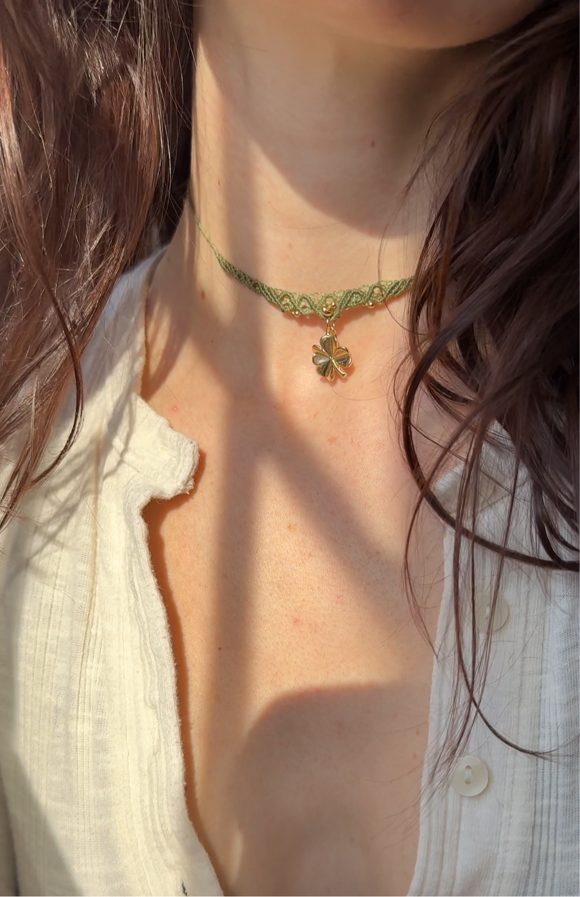 lucky macrame choker