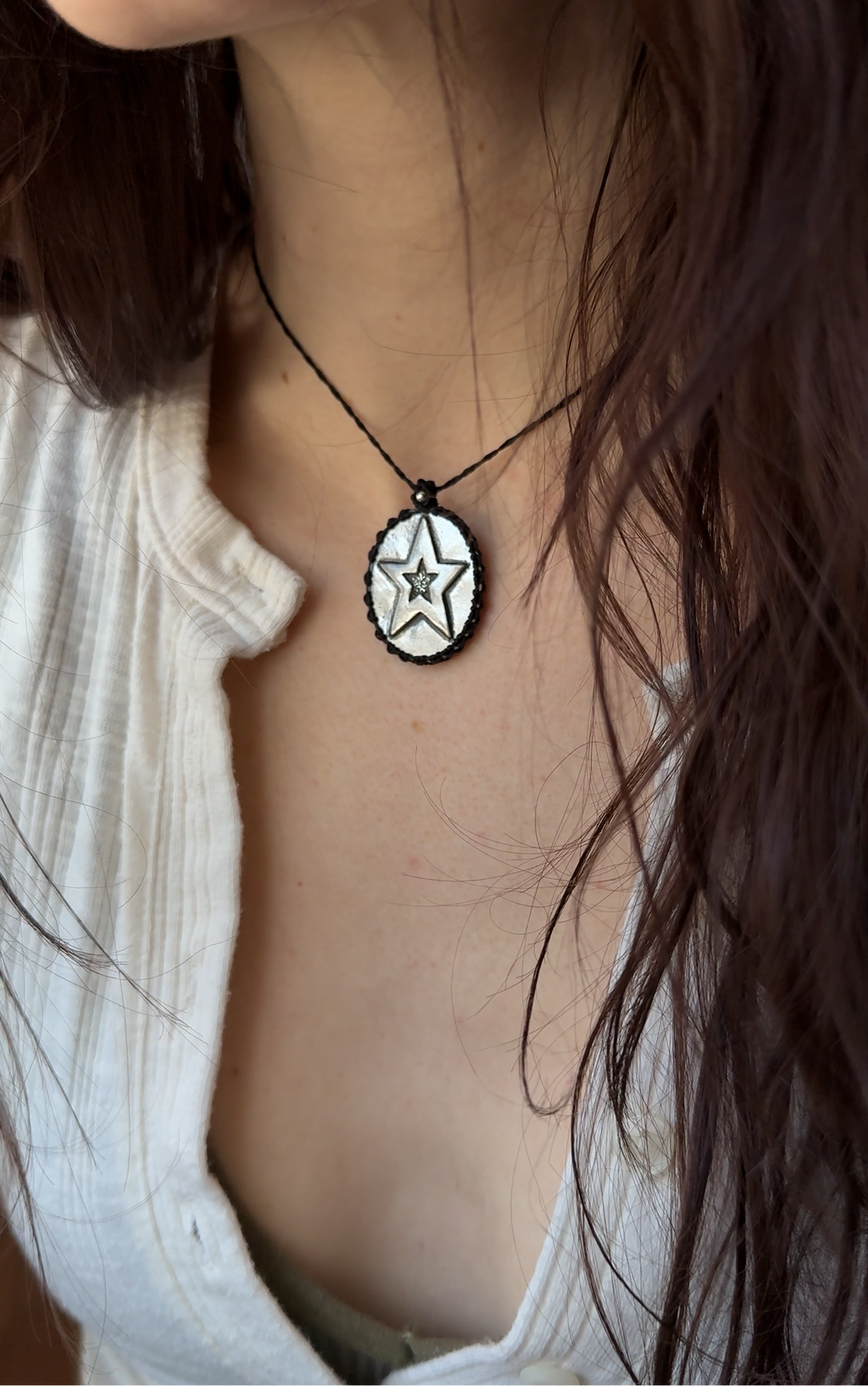 silverstar wishing necklace - black