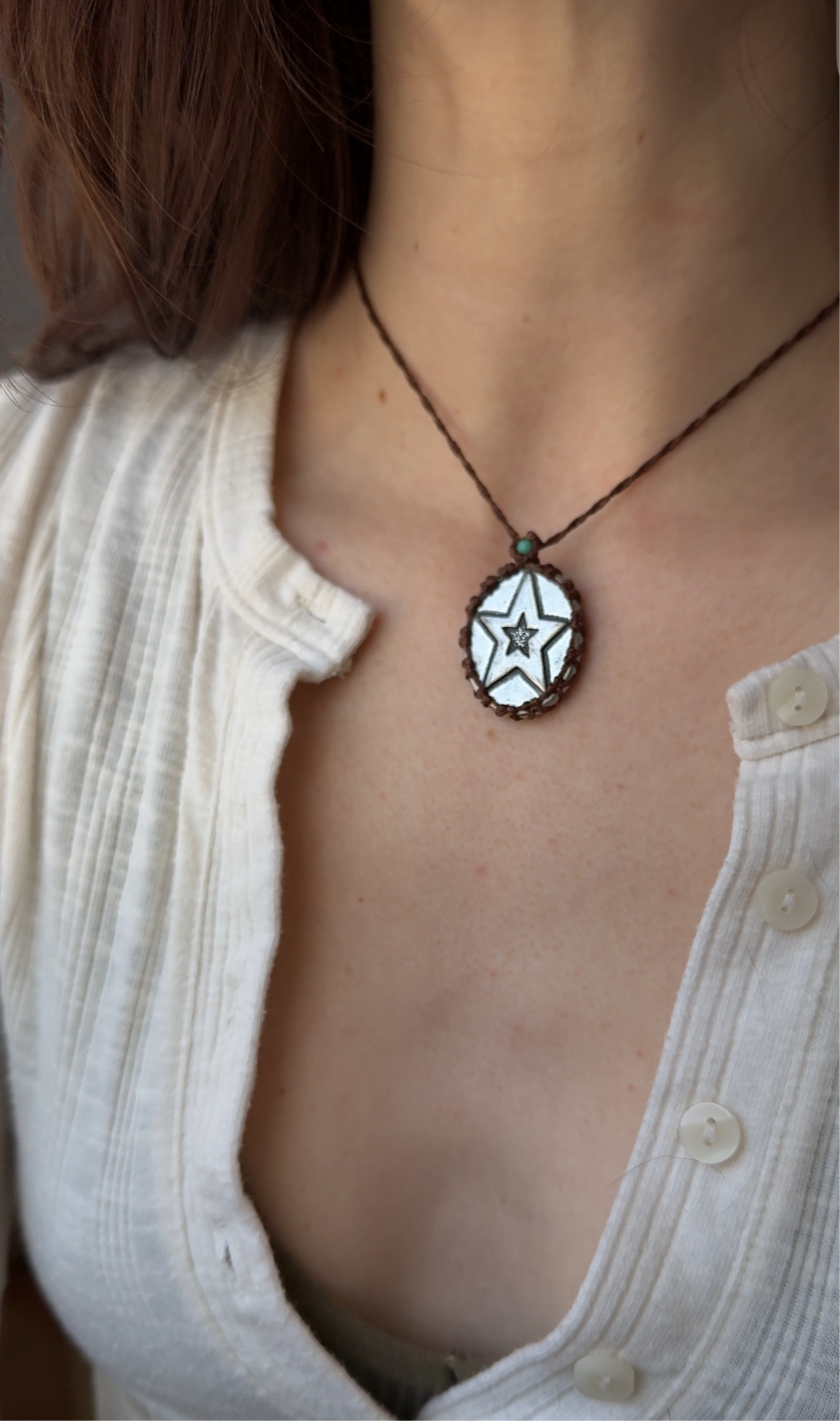 silverstar wishing necklace - brown