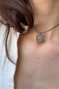 sunbeam wrapped macrame necklace