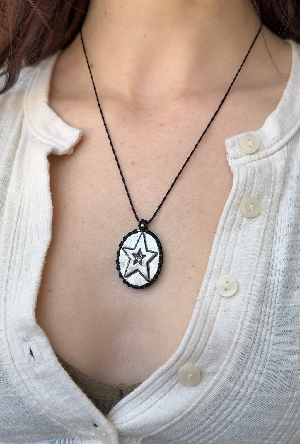 silverstar wishing necklace - black