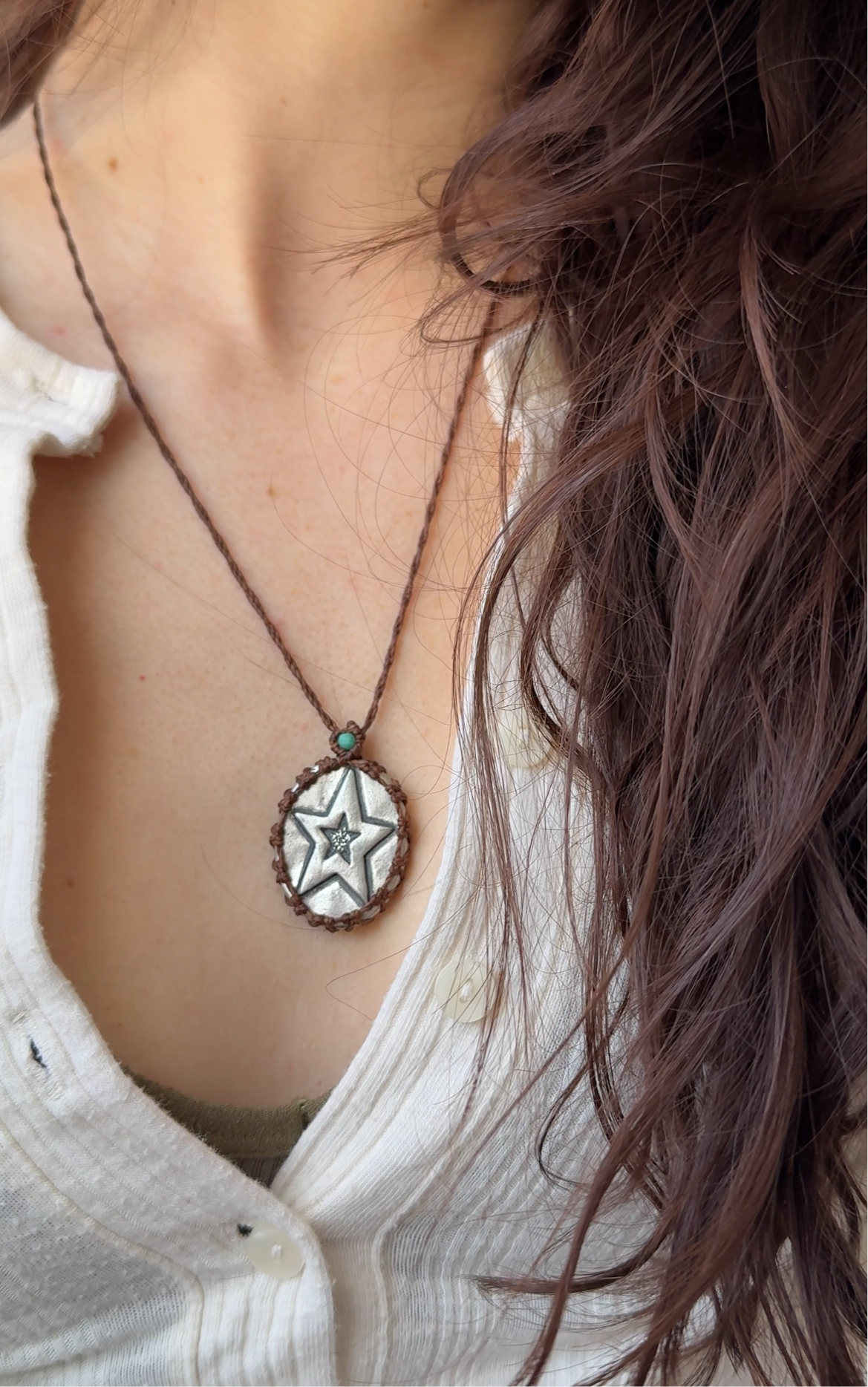 silverstar wishing necklace - brown